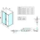 Dragon Douchecabine 120x90 Mat Zwart Antikalk Omkeerbaar