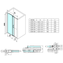 Dragon Black Nis Schuifdeur 1200mm, Helder Glas, Mat Zwart Profiel
