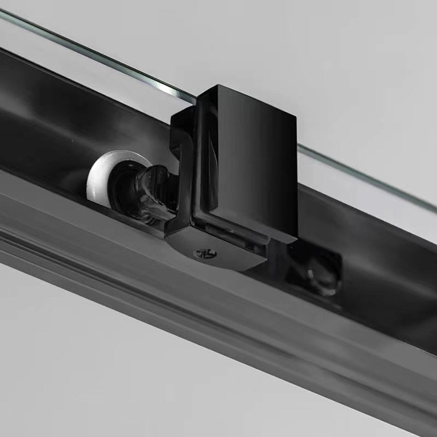Sigma Black Nis Schuifdeur 1200mm, Helder Glas, Mat Zwart Profiel