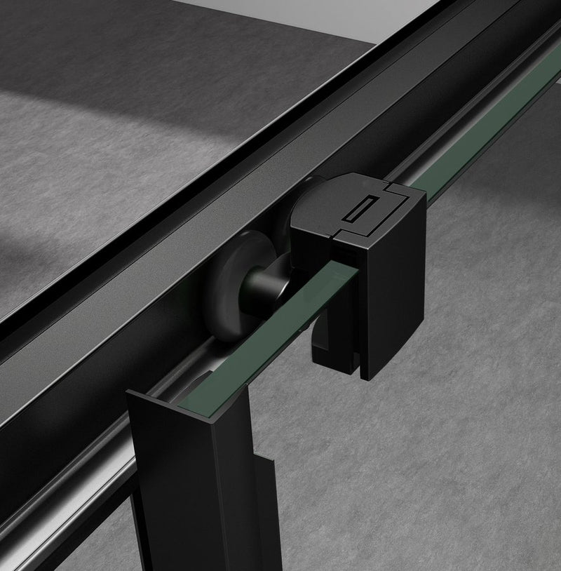 Douchecabine Sigma Hoekinstap 1000x800mm, Mat Glas, Mat Zwart Profiel