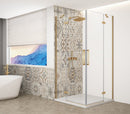 Trinity Mat Goud Douchecabine Hoekinstap Helder Glas 110 X 110 Cm