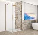 Trinity Mat Goud Douchecabine Hoekinstap Helder Glas 100 X 100 Cm