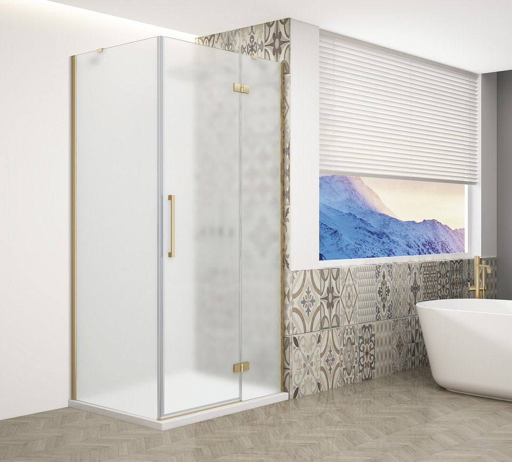 Trinity Mat Goud Douchecabine Hoekinstap Mat Glas 80 X 120 Cm