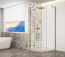 Trinity Mat Goud Kwartronde Douchecabine Helder Glas 90 X 90 Cm Links