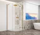 Trinity Mat Goud Kwartronde Douchecabine Helder Glas 90 X 90 Cm Rechts