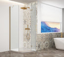 Trinity Mat Goud Kwartronde Douchecabine Mat Glas 90 X 90 Cm Rechts