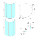 Trinity Mat Goud Kwartronde Douchecabine Mat Glas 90 X 90 Cm Rechts