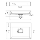 Mineraalmarmer meubel wastafel 58x44x11 Godiva wit