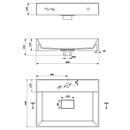 Mineraalmarmer meubel wastafel 58x44x11 Godiva wit