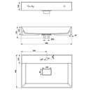 Mineraalmarmer meubel wastafel 68x44x11 Godiva wit