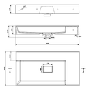 Mineraalmarmer meubel wastafel 83x44x11 Godiva wit