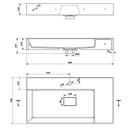 Mineraalmarmer meubel wastafel 83x44x11 Godiva wit