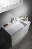 Mineraalmarmer meubel wastafel 83x44x11 Godiva wit