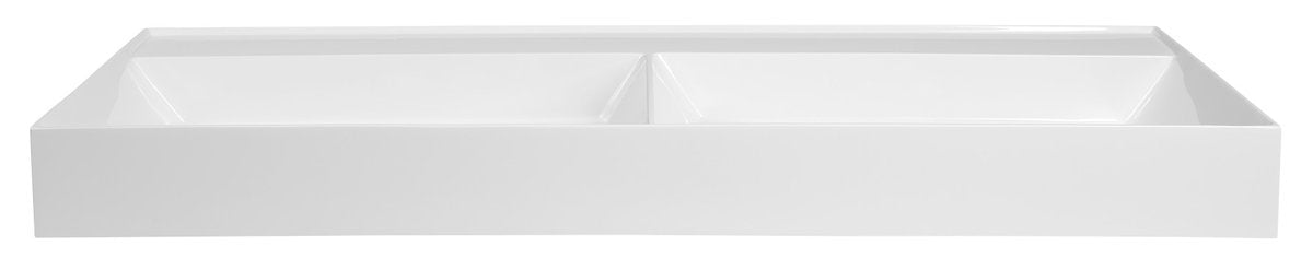 Sapho Godiva Dubbele Cast Marble Meubelwastafel 119 X 44 X 11 Cm Wit Zonder Kraangat - afbeelding 4