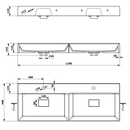 Mineraalmarmer meubel wastafel dubbele wasbak Godiva 120cm