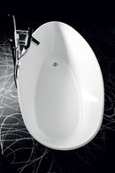 Vrijstaand Mineraalmarmer Bad ELIPSIE 157x70 Glans Wit