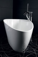 Vrijstaand Mineraalmarmer Bad ELIPSIE 157x70 Glans Wit