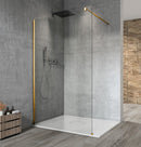 Douchewand Vario Mat Goud Profiel, Helder Glas 120 cm