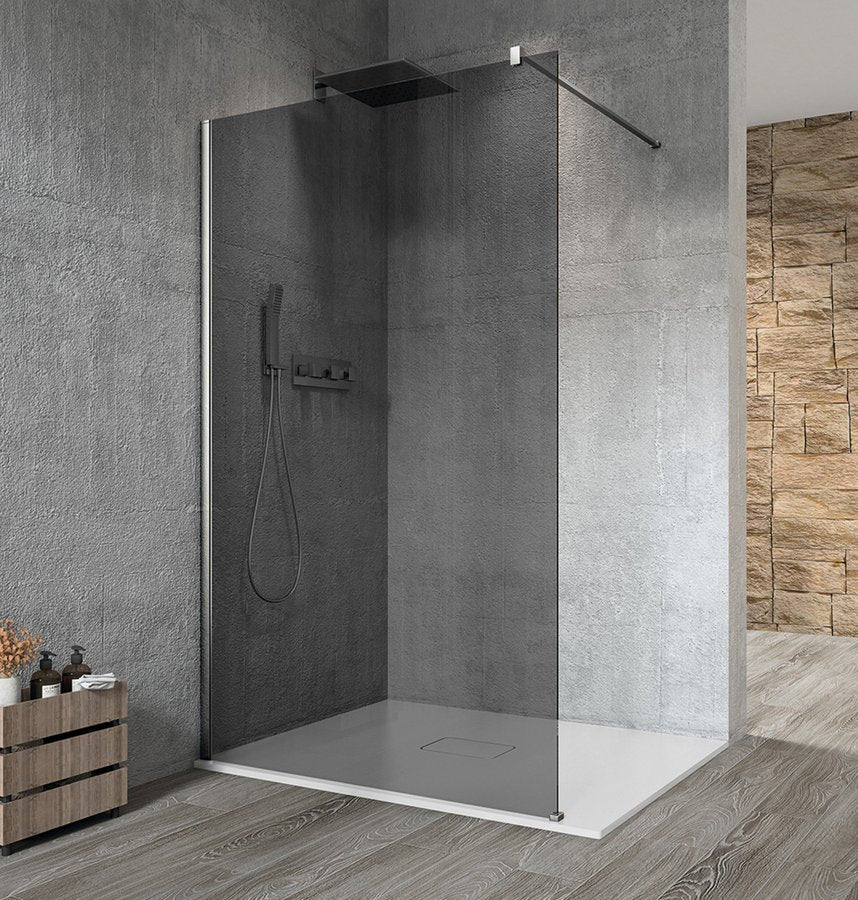 Douchewand Vario Chroom Profiel Rookglas 100x200 Cm
