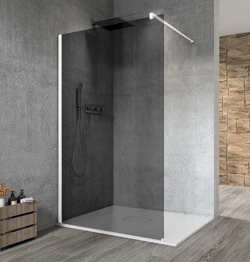 Douchewand Vario Wit Profiel Rookglas 80x200 Cm