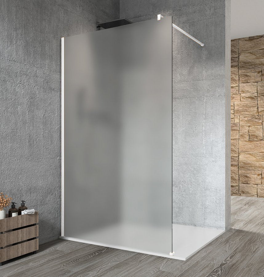 Douchewand Vario Wit Profiel Mat Glas 70x200 Cm