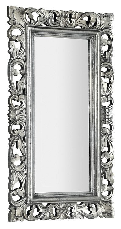 Scule & Samblung Rechthoekige Spiegel In Massief Houten Frame 40 X 70 Cm Zilver