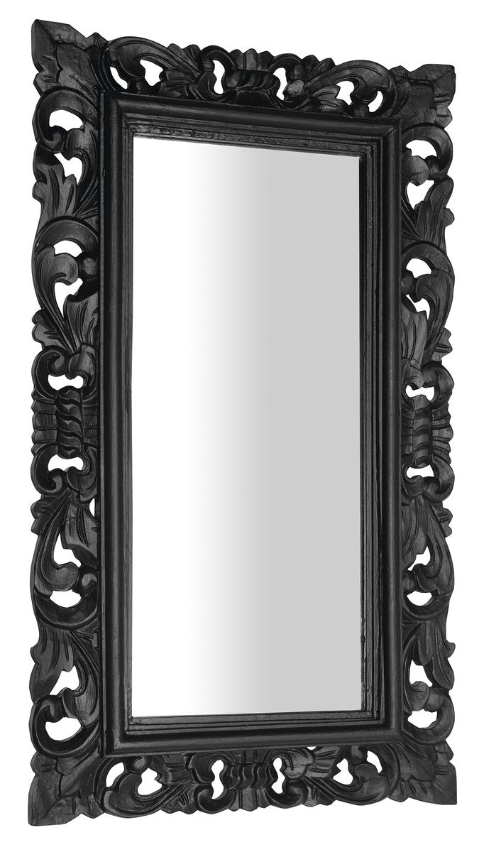 Scule & Samblung Rechthoekige Spiegel In Massief Houten Frame 40 X 70 Cm Mat Zwart