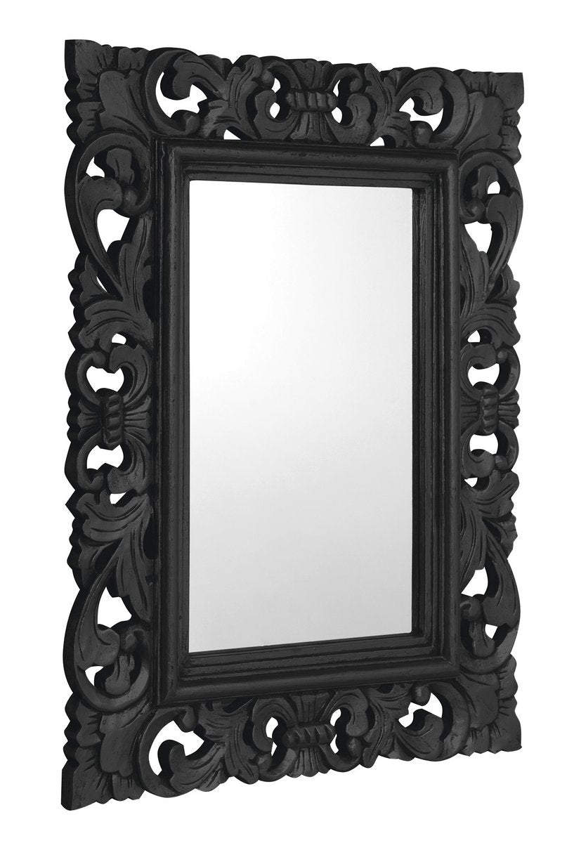 Scule & Samblung Rechthoekige Spiegel In Massief Houten Frame 60 X 80 Cm Mat Zwart