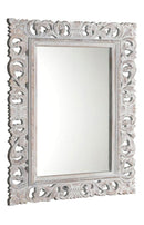 Scule & Samblung Rechthoekige Spiegel In Massief Houten Frame 70 X 100 Cm Wit