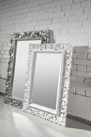 Scule & Samblung Rechthoekige Spiegel In Massief Houten Frame 70 X 100 Cm Wit