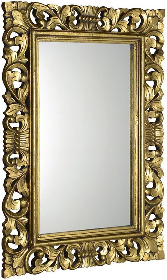 Scule & Samblung Rechthoekige Spiegel In Massief Houten Frame 80 X 120 Cm Goud