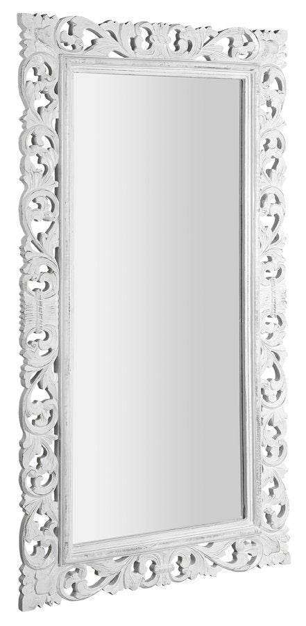 Scule & Samblung Rechthoekige Spiegel In Massief Houten Frame 80 X 150 Cm Wit