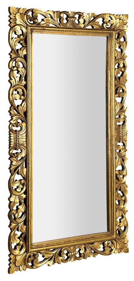 Scule & Samblung Rechthoekige Spiegel In Massief Houten Frame 80 X 150 Cm Goud