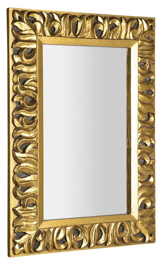 Zeegras Rechthoekige Spiegel In Massief Houten Frame 70 X 100 Cm Goud