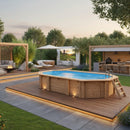 Interline Bali houten zwembad als opbouw in tuin