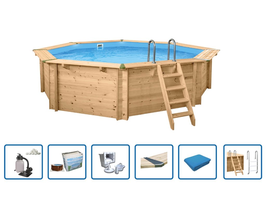 Interline Bali Rond 6,55 x 1,36 m Houten Zwembad