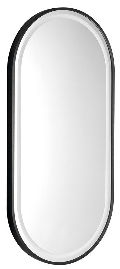 Badkamerspiegel Sapho Kaira Ovale 45×90 cm Mat Zwart — met LED-verlichting