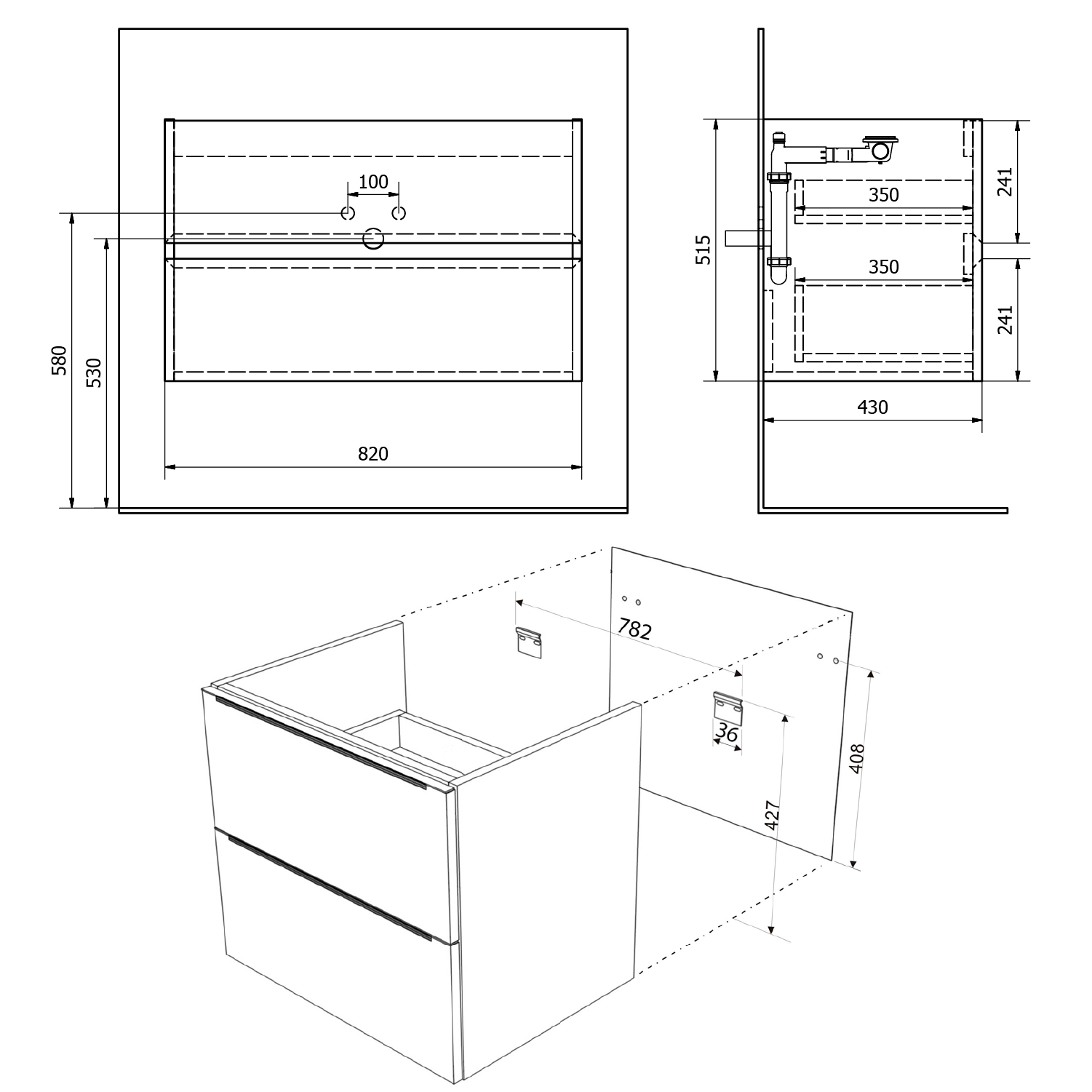 Sapho Filena Badmeubelset 85 Cm Mat Wit - afbeelding 7