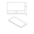 Sapho Topblad 110x50 Cm Solid Surface Zwart