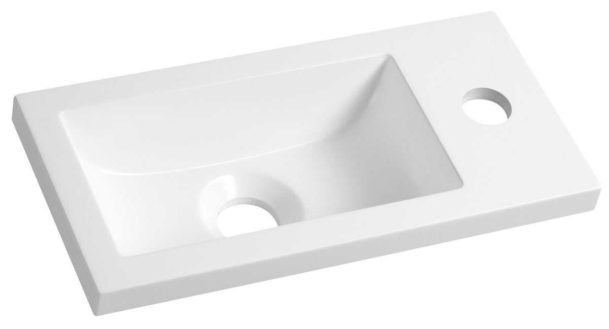 Aqualine Zoja Fonteinwastafel 37x18 cm Cast Marble Wit