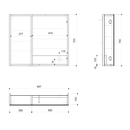 Linex Spiegelkast Met LED-Verlichting 80x70x15 Cm Zilver Eik - Maattekening