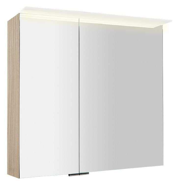 Spiegelkast Sapho Linex Elm 80×70 cm Neutraal — met LED-verlichting
