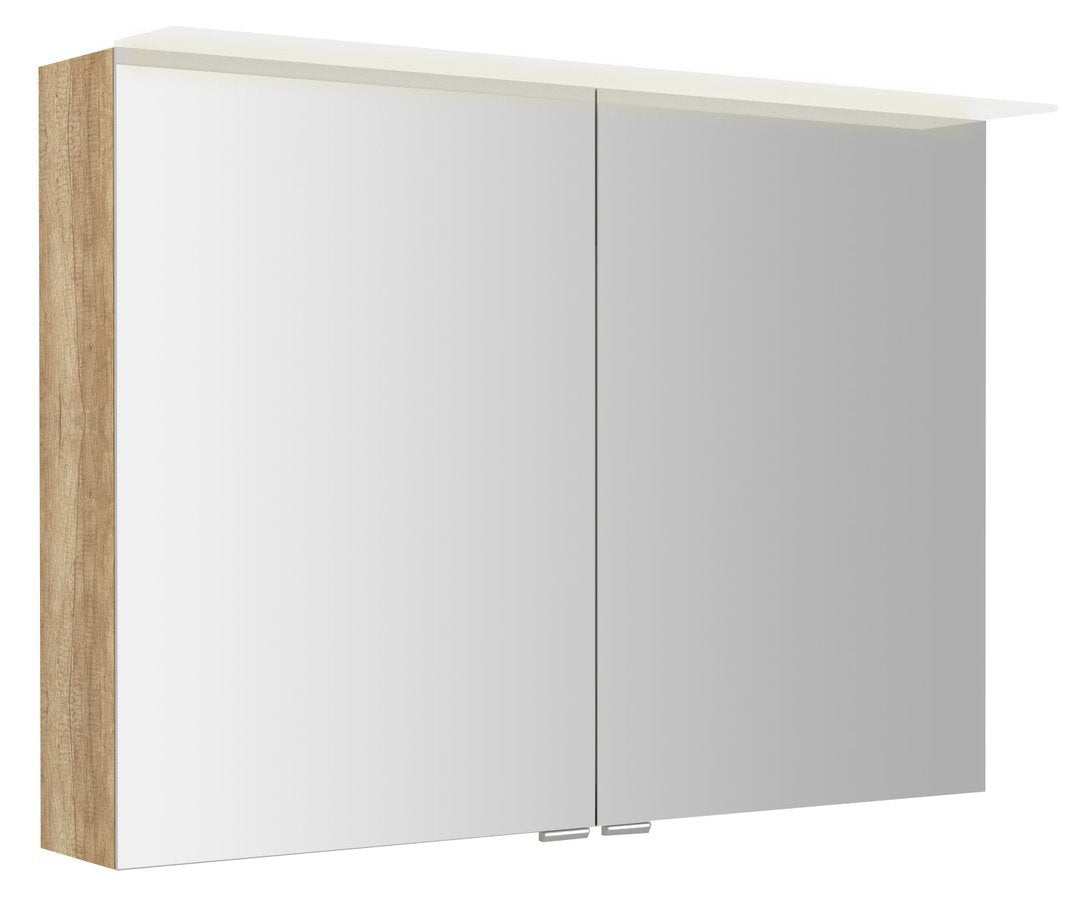 Spiegelkast Sapho Linex Eik 100×70 cm Neutraal — met LED-verlichting