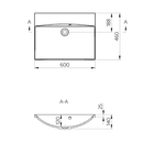 Maria meubelwastafel 60x46cm Wit Zonder Kraangat