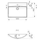 Maria meubelwastafel 60x46cm wit Met Kraangat