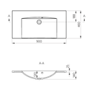 Maria meubelwastafel 90x46cm wit Zonder Kraangat