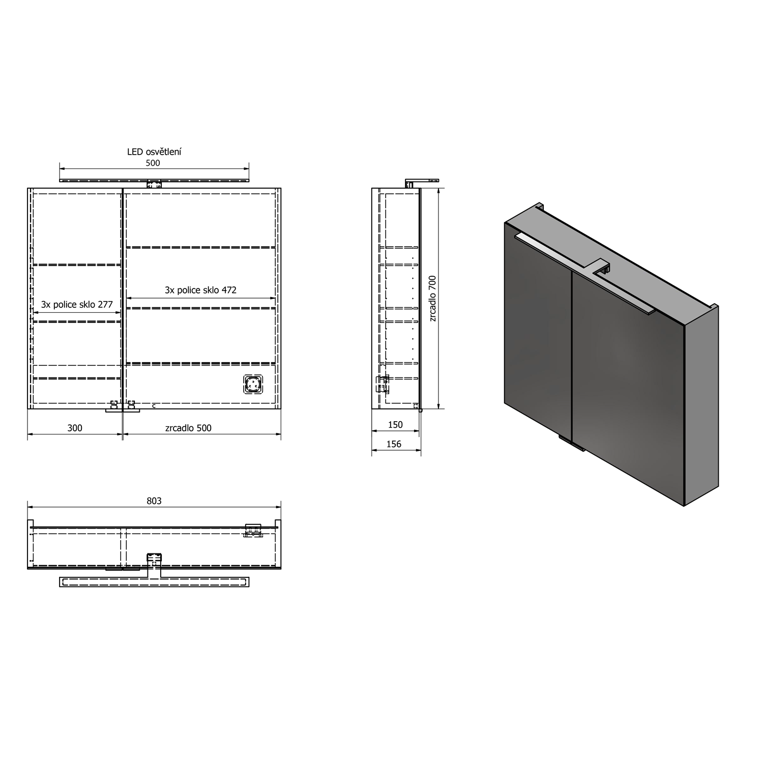 Sapho Mirró Led Spiegelkast 80 X 16 X 70 Cm Wit - afbeelding 8