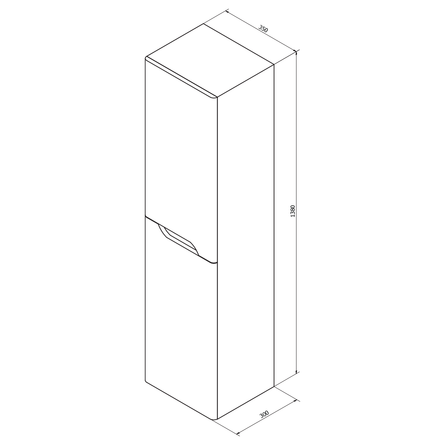 Sapho Mediena Hoge Kast 35x30x140 Cm Wit Mat