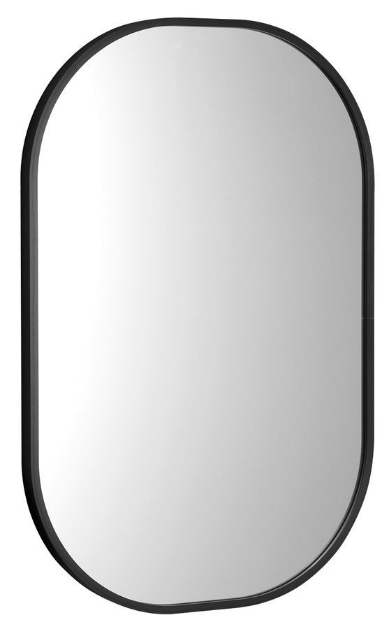 Cona Ovale Spiegel In Aluminium Frame 40 X 60 Cm Mat Zwart