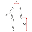 bodemafdichting voor vlak glas 6 mm, lengte 1000 mm